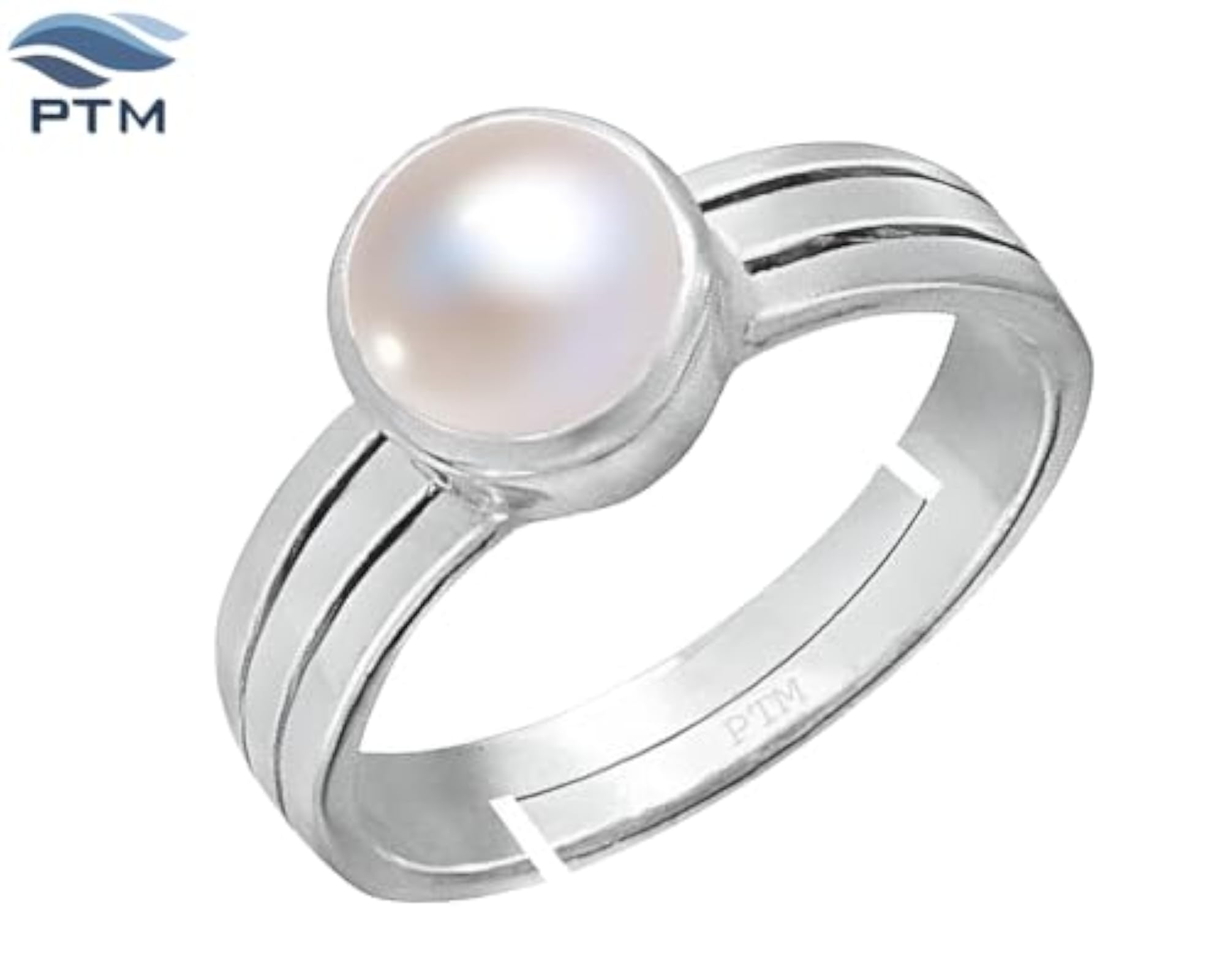 Women's 925 Sterling Silver Adjustable Pearl Gemstone Ring, Astrological